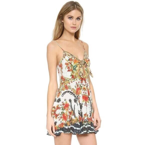 Camilla La Rosa Tie Front Short Dress Size 1 Small b101E - Picture 4 of 16